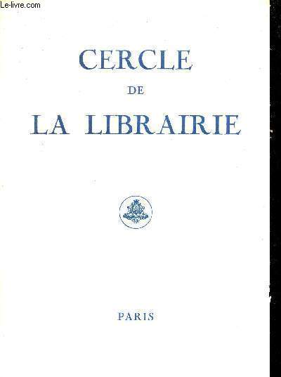 Cercle de la librairie historique et fonctionnement - Liste des membres - 1956.