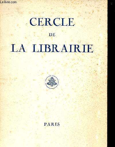 Cercle de la librairie historique et fonctionnement - Liste des membres - 1953