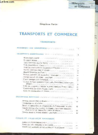 Documents sur les transports et commerce.