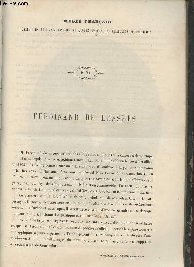 Le Muse Franais portraits des contemporains dessins d'aprs les meilleurs photographies - 1862 - Ferdinand de Lesseps.