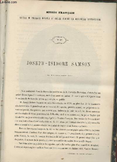 Le Muse Franais portraits des contemporains dessins d'aprs les meilleurs photographies - 1862 - Joseph-Isidore Samson.