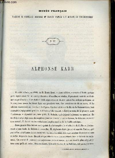 Le Muse Franais portraits des contemporains dessins d'aprs les meilleurs photographies - 1862 - Alphonse Karr.