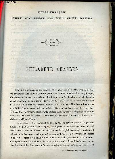 Le Muse Franais portraits des contemporains dessins d'aprs les meilleurs photographies - 1862 - Philarte Chasles.