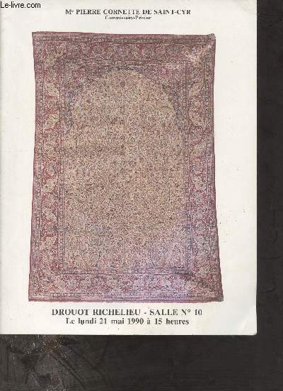 Catalogue de ventes aux enchres - Rare ensemble de tapis anciens de la presse et du caucase - Drouot Richelieu salle n10 lundi 21 mai 1990  15h.