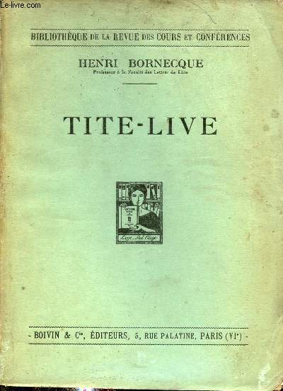 Tite-Live - Collection Bibliothque de la revue des cours et confrences.