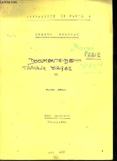 Documentation de travaux dirigs de Madame Guedon - Droit administratif 2me anne Deug - Universit de Paris I Centre Tolbiac - 1981-1982.