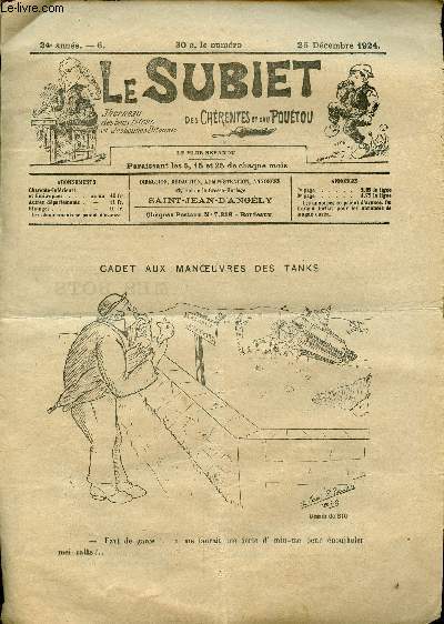 Le Subiet des Chrentes et Dau Poutou n6 24e anne 25 dcmebre 1924 - Un dessin de Big 
