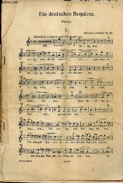 Ein deutsches Requiem tenor - Partition - 10094c.