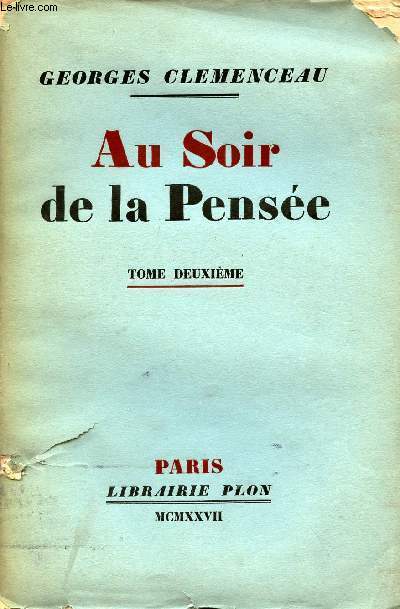 Au soir de la pense - Tome 2.