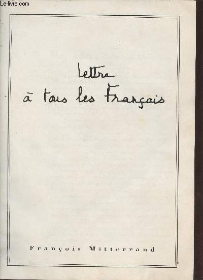 Lettre  tous les Franais.