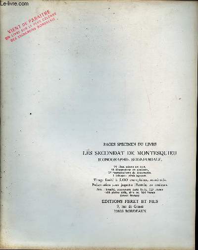 Pages specimen du livre Les secondat de Montesquieu iconographie seigneuriale.