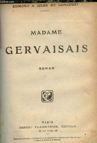 Madame Gervaisais - Roman.