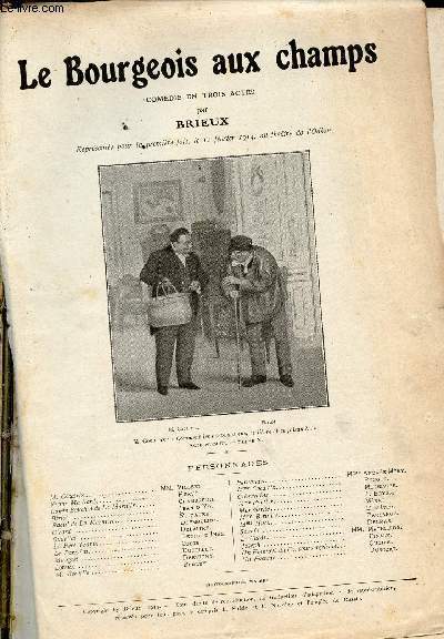 Le Bourgeois aux champs - Comdie en trois actes.