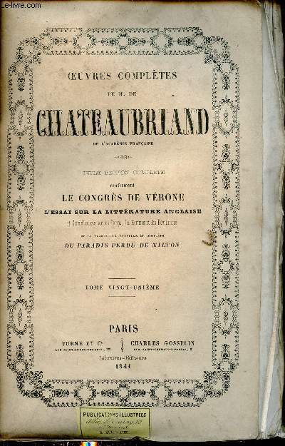 Oeuvres compltes de M.De Chateaubriand - Tome 21 : Polmique.