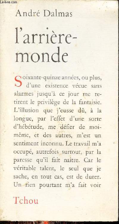 L'arrire-monde - roman.