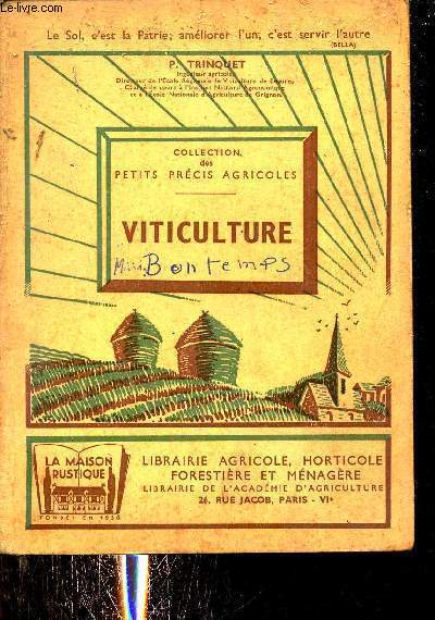 Viticulture - Collection des petits précis agricoles.