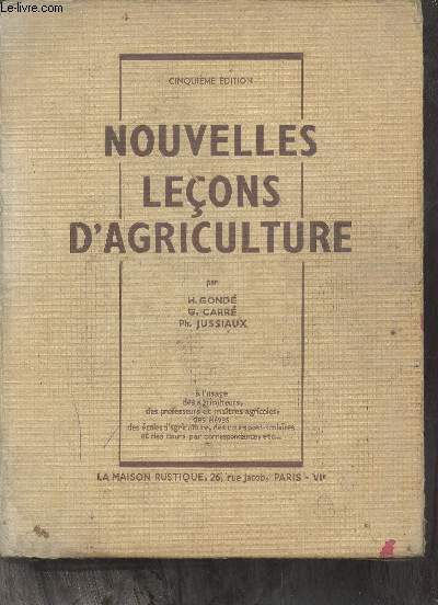 Nouvelles leçons d'agriculture - 5e édition.