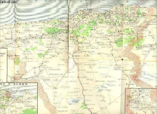 Carte Alger en couleur d'environ 25 x 40 cm - recto/verso.
