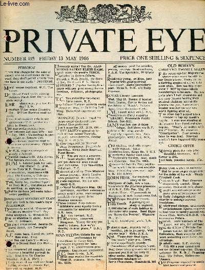 Private Eye - n115 Friday 13 may 1966 - Colour section - first things last Sir William Gnome - it is a happy issue out of all affliction - national royal life week incorporation the preservation of the Duke of Edinburgh Campaign etc.