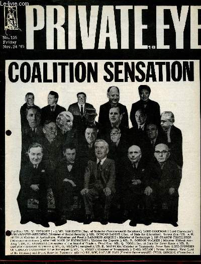 Private Eye - n155 Friday 24 nov. 1967 - Coalition sensation - colour section - power without responsibility department - court circular - wiggform - Ludovic X jailed for a year - football of cruelty - autumn books - life begins at 104 etc.