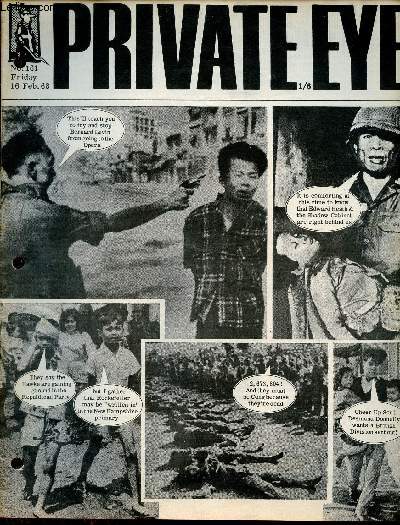 Private Eye - n161 Friday 16 feb. 1968 - Colour section - new from rodiesburg Claud Cockburn - true stories Christopher Logue - sharif of fractured jaw - diatonic appogiaturas in ze music of ze turds Hans Killer - man held at Tate etc.