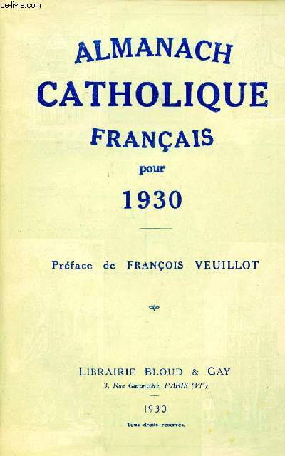 Almanach catholique franais pour 1930.