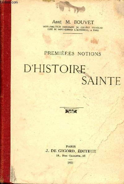 Premires notions d'histoire sainte - 7e dition.