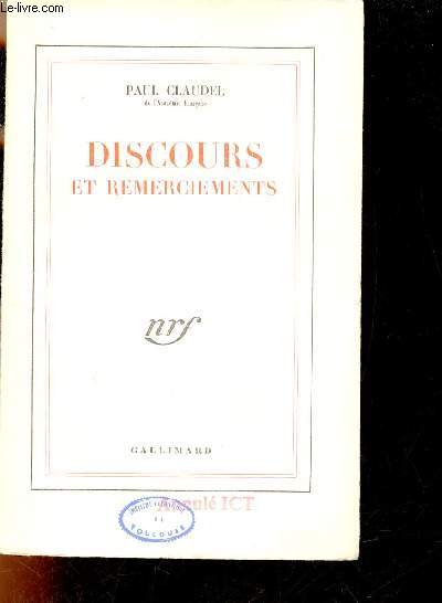 Discours et remerciements.