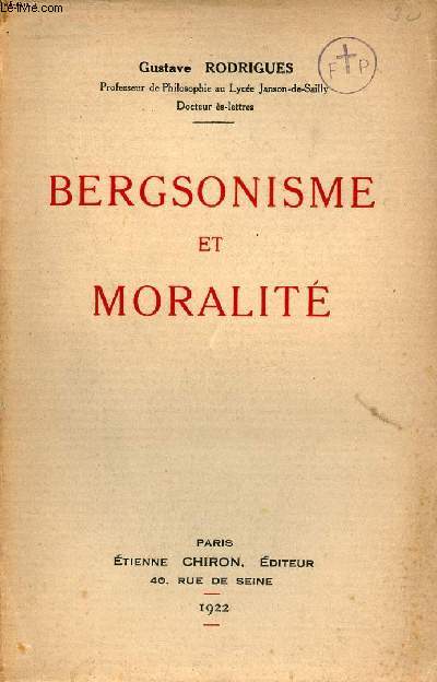 Bergsonisme et moralit.