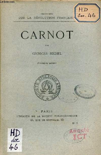 Carnot - Collection brochures sur la rvolution franaise - 3e dition.