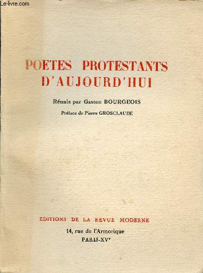 Poetes protestants d'aujourd'hui.