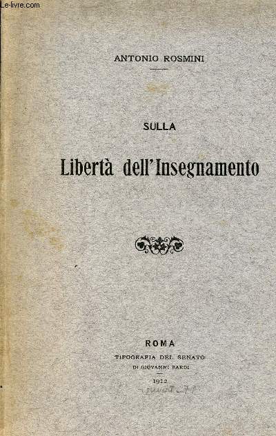 Sulla Libert dell' Insegnamento.