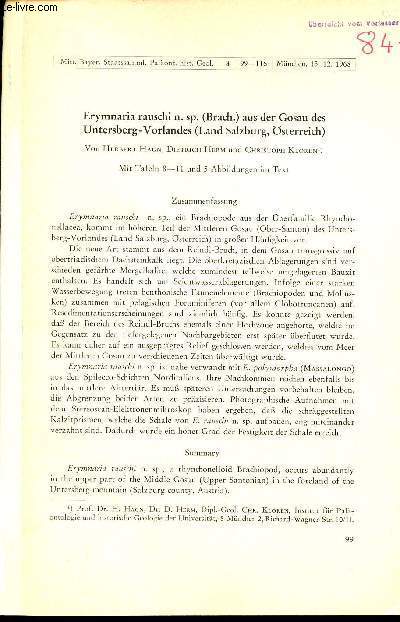 Erymnaria rauschi n.sp. (Brach.) aus der Gosau des Untersberg-Vorlandes (Land Salzburg Osterreich) - Mit. Bayer.Staatssamml.Palont.hist.geol Mnchen 15.12.1968.