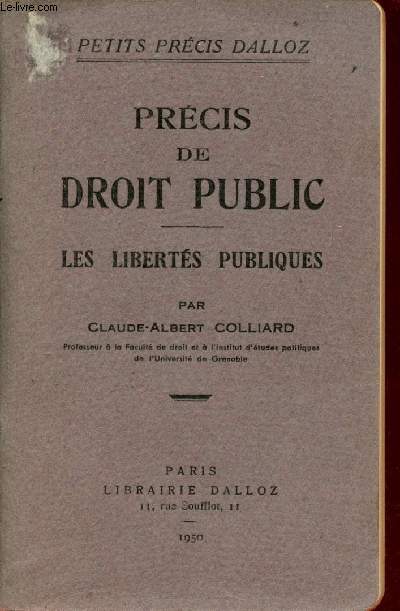 Prcis de droit public - Les liberts publiques - Petits prcis Dalloz.