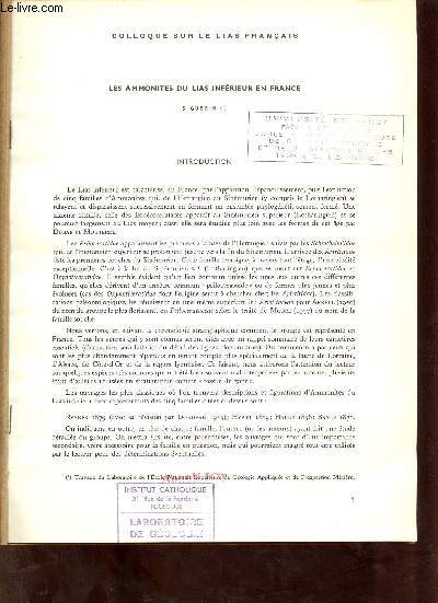 Les ammonites du lias infrieur en France - Tir  part Colloque sur le lias franais.