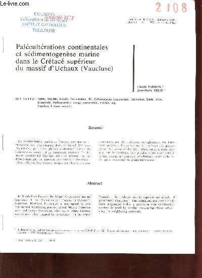 Paloaltrations continentales et sdimentogense marine dans le Crtac suprieur du massif d'Uchaux (Vaucluse) - Tir  part du bulletin du brgm 2e srie section I n1 1978.