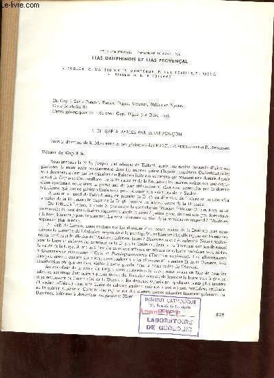 Deuxime journe dimanche 10 avril 1960 - Lias Dauphinois et lias Provenal - Extrait du Colloque sur le lias franais.
