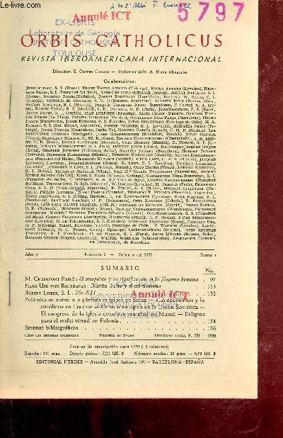 El oreopiteco y su significacion en la filogenia humana - Extrait Revista Iberoamericana internacional n2 febrero de 1959 tomo 1.