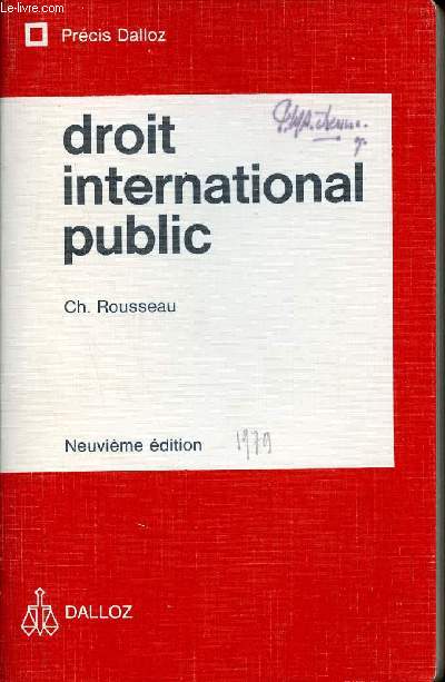 Droit International Public - Prcis Dalloz - 9e dition.