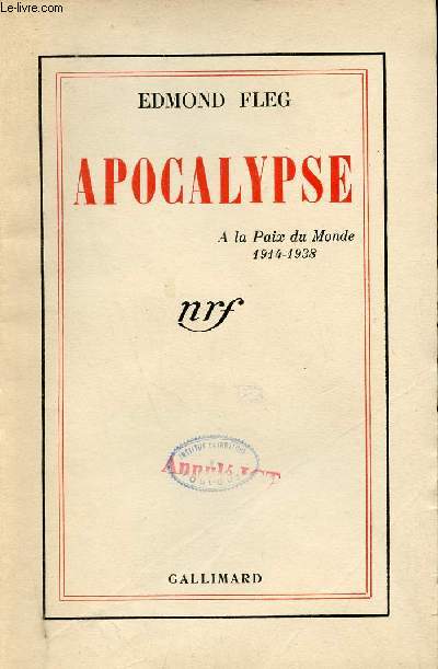 Apocalypse + envoi de l'auteur.