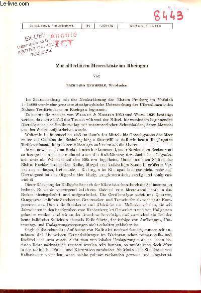 Zur alttertiren Meereskste im Rheingau - Extrait Notizbl.hess.L.-Amt Bodenforsch. 94 s.379-382 Wiesbaden 20.10.1966.
