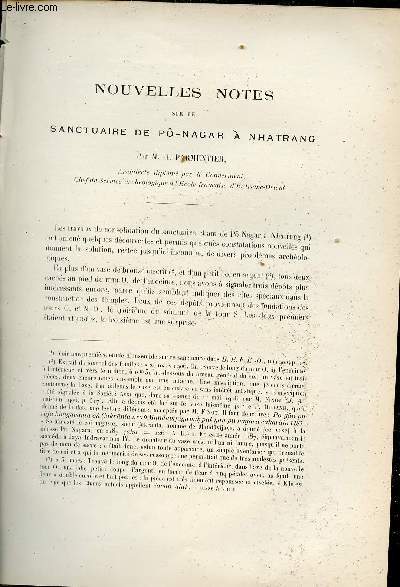 Nouvelles notes sur le Sanctuaire de P-Nagar  Nhatrang - Extrait du Bulletin de l'Ecole Franaise d'Extrme-Orient 1906.