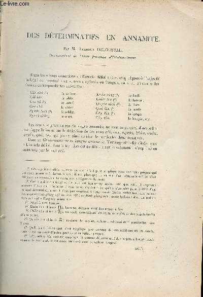 Des dterminatifs en Annamite - Extrait du Bulletin de l'Ecole Franaise d'Extrme-Orient 1914.