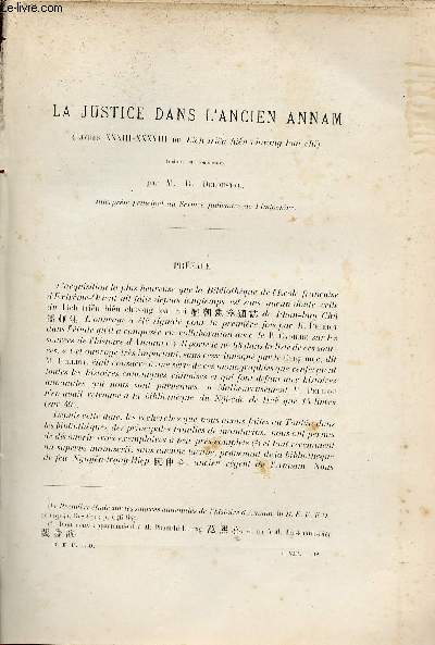 La Justice dans l'Ancien Annam (Livres XXXIII-XXXVIII du Lich trieu hien churong logi chi) - Extrait du Bulletin de l'Ecole Franaise d'Extrme-Orient 1908.