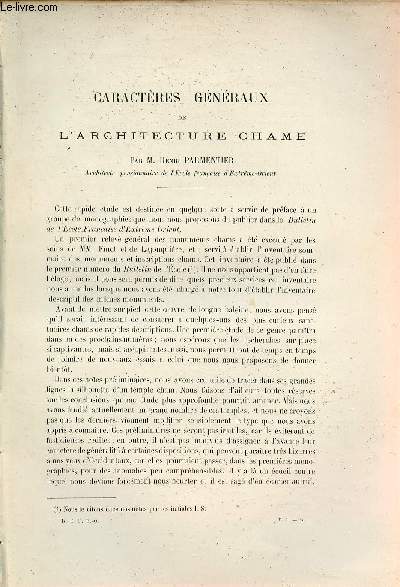 Caractres gnraux de l'architecture Chame - Bibliographie - Priodiques - Chronique - Documents administratifs - Extrait du Bulletin de l'Ecole Franaise d'Extrme-Orient 1901.