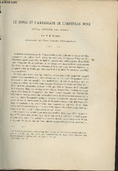 Le songe et l'ambassade de l'Empereur Ming tude critique des sources - Extrait du Bulletin de l'Ecole Franaise d'Extrme-Orient 1910.