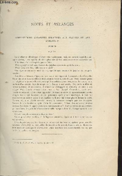 Superstitions annamites relatives aux plantes et aux animaux - bibliographie - chronique - ncrologie le Gnral de Beyli - Extrait du Bulletin de l'Ecole Franaise d'Extrme-Orient 1910.