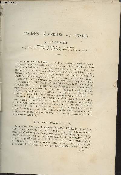 Anciens tombeaux au Tonkin - Extrait du Bulletin de l'Ecole Franaise d'Extrme-Orient 1917.