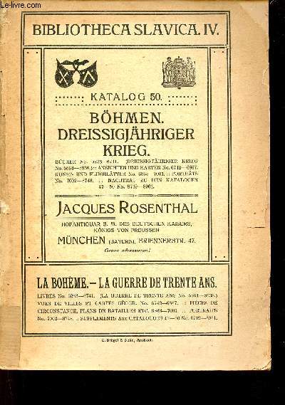 Bibliotheca Slavica IV - Katalog 50. Bhmen dreissigjhriger Krieg.