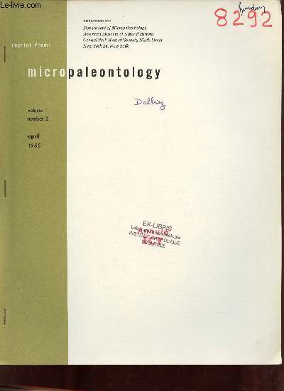 The genus Globotruncana in Tunisia - Extrait micropaleontology volume 1 number 2 april 1955.